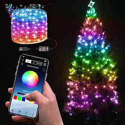 Розумна світлодіодна гірлянда RGB для ялинки та новорічного декору (керування кольору з телефона) 3м 30 LED