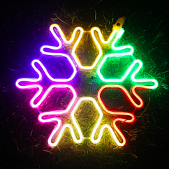 Світлодіодна вулична "Сніжинка" 60 см, кольорова RGB з світлодіодними вогнями, що бігають