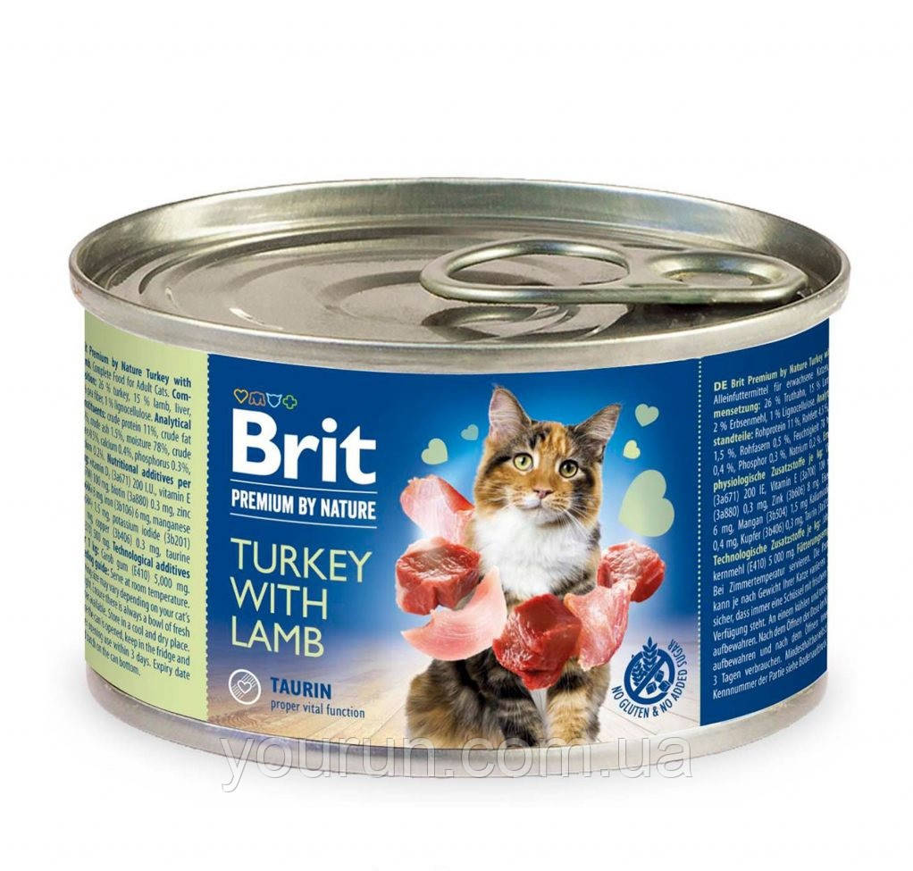 Brit Premium Turkey & Lamb - влажный корм для кошек (индейка/ягненок) 200 гр
