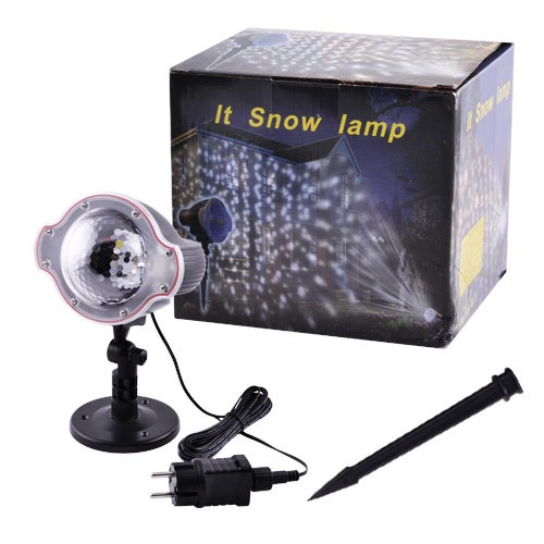 Лазерний проектор для вулиці новорічний XL-809 Лазер вуличний сніжинки для будинку Прожектор сніжинок Кольоровий