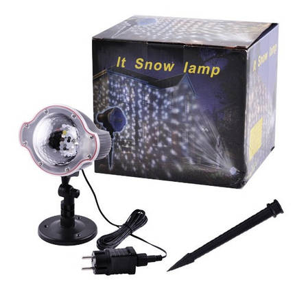 Лазерний проектор для вулиці новорічний XL-809 Лазер вуличний сніжинки для будинку Прожектор сніжинок Кольоровий, фото 2