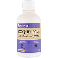 MRM, жидкий коэнзим Q-10 и L-карнитин, апельсин и ваниль, 100 мг / 1,000 мг, 16 унций (480 млl)