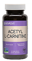MRM, Ацетил L-карнитин, 500 мг, 60 веганских капсул
