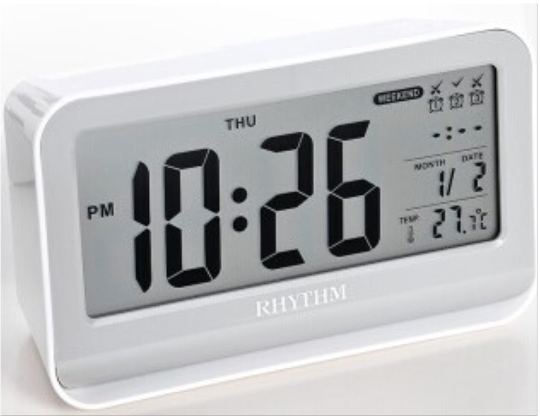 Годинник настільний електронний Rhythm LCT097NR03 з автопідсвіткою і термометром