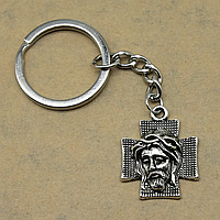 Брелок металлический для ключей, сумок, рюкзаков "Крест / Иисус XR14"
