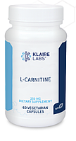 Klaire Labs L-carnitine 250 мг, Л-карнитин, L-карнитин, 60 капсул