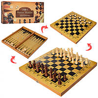 Деревянные шахматы 162, 3в1 (шашки, нарды) (ROY/T-162)