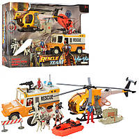 Детский игровой набор спасателей F120-18 с джипом и вертолетом (ROY/T-F120-18)