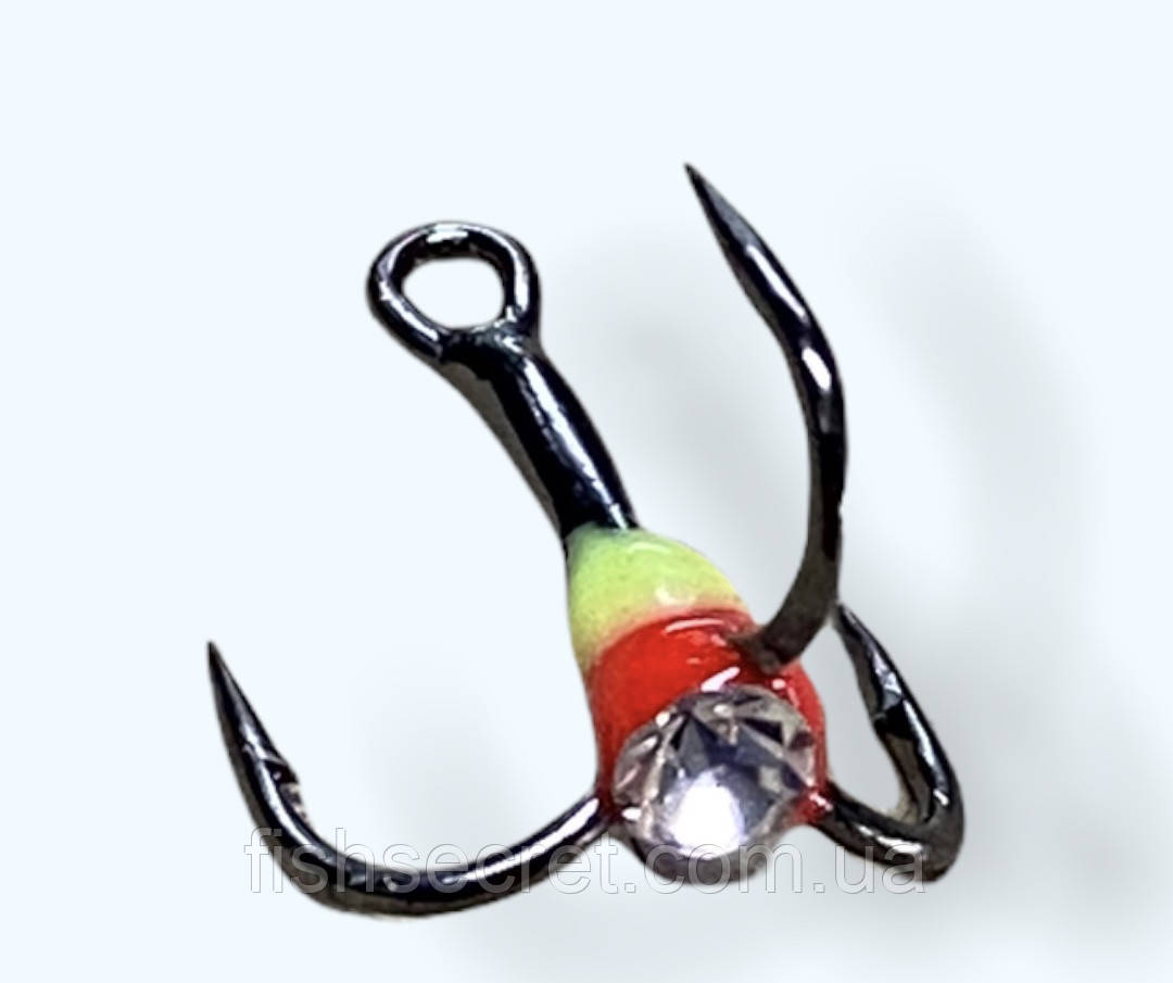 Гачок Weida трійник BN трійник з краплею та каменем, фото 1