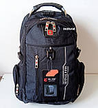 Швейцарський дизайн 
чоловічий рюкзак з usb j3 дощовик кодовий замок. Чоловіча сумка. Портфель. МП18, фото 3