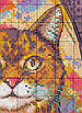 Набір для вишивання за нанесеною на канву схемою "Cat and oil painting".AIDA 14CT printed,54*48см, фото 6
