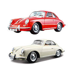 Автомодель Bburago - Porsche 356B (1961) (асорті слонова кістка, червоний, 1:24) 18-22079