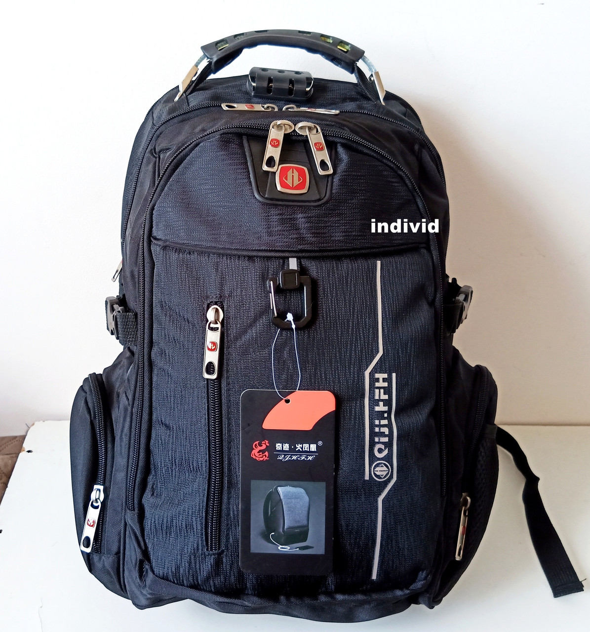 Швейцарський дизайн 
чоловічий рюкзак з usb j3 дощовик кодовий замок. Чоловіча сумка. Портфель. МП18