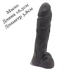 Мило у формі члена на присосці. Мило член Чорне 16,5см на 3,8см
