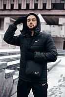 Комплект Куртка мужская Зимняя Найк + Утепленные штаны. Барсетка Nike и перчатки в Подарок.