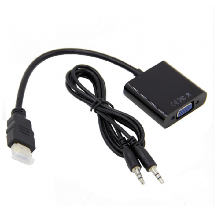 Конвертер видеосигнала HDMI to VGA + аудио Черный - фото 3 - id-p1526281777