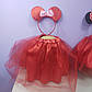 Костюм новорічний 2-8 років міккі маус спідниця та обруч вушка червоний колір мишка 1 шт, фото 3