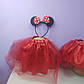 Костюм новорічний 2-8 років міккі маус спідниця та обруч вушка червоний колір мишка 1 шт, фото 4