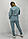 Теплий жіночий світшот голубого кольору на флісі  XL, XXL, 3XL сезон ОСІНЬ/ЗИМА, фото 4