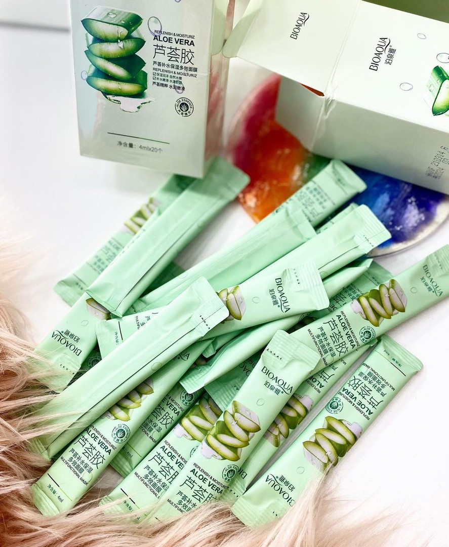 🌿Нічна маска для обличчя Bioaqua Aloe Vera з екстрактом алое 4 ml 🌿