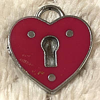 Підвіска з емаллю Серце з замковою свердловинкою велика (2,1*2 см)