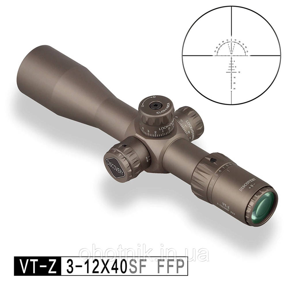 Оптичний приціл Discovery Optics VT-Z 3-12X40 SF SHORT FFP, фото 1