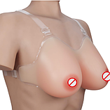 Силіконова накладна груди на бретелях, груди-ексопротез 0,8 кг. Силіконові накладні груди, фото 8