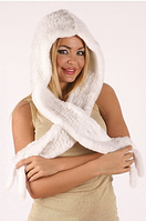 Жіночий капор з хутра кролика чорний