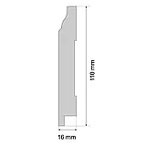Плінтус МДФ Білий англійський розміри 2070x110x16мм, фото 3