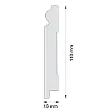 Плінтус МДФ Білий французький розміри 2070x110x16мм, фото 3