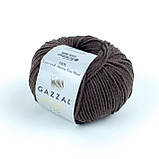 Gazzal WOOL 115 (Вул 115) № 3313 шоколад (Пряжа мериносова, нитки для в'язання), фото 3