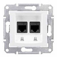 Розетка Schneider-Electric Sedna комп'ютерна UTP кат. 5е подвійна біла ( SDN4400121 )