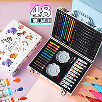 Набор для рисования на 48 предметов в чемодане Inspire Children краски, фломастеры, мелки, карандаши