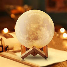 Аккумуляторный детский ночник Луна Moon LED Lamp 3D светильник с управлением касанием 13см Белый