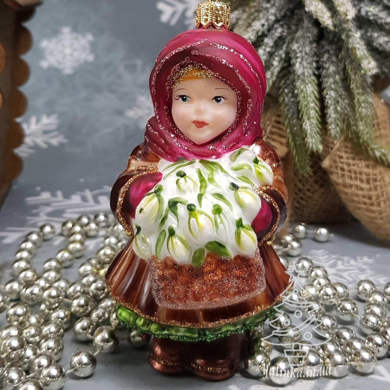 Іграшка на ялинку Дівчинка з пролісками Irena