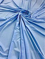 Ткань трикотаж "Масло" цвет голубой ( ш. 150 см) для пошива платьев, блузок, украшения помещений, поделок