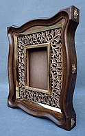 Кіот з внутрішньою дерев'яною різьбленою рамою і позолоченими штапиками, фото 10