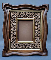 Кіот з внутрішньою дерев'яною різьбленою рамою і позолоченими штапиками, фото 3