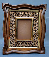 Кіот з внутрішньою дерев'яною різьбленою рамою і позолоченими штапиками, фото 2