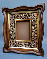 Кіот з внутрішньою дерев'яною різьбленою рамою і позолоченими штапиками, фото 8