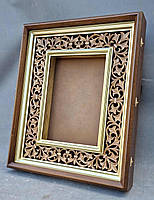 Рівний кіот з внутрішньої різьбленою дерев'яною рамою і штапиками під золото, фото 4