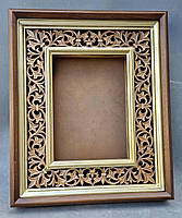 Рівний кіот з внутрішньої різьбленою дерев'яною рамою і штапиками під золото, фото 7