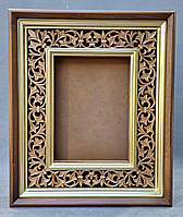 Рівний кіот з внутрішньої різьбленою дерев'яною рамою і штапиками під золото, фото 2