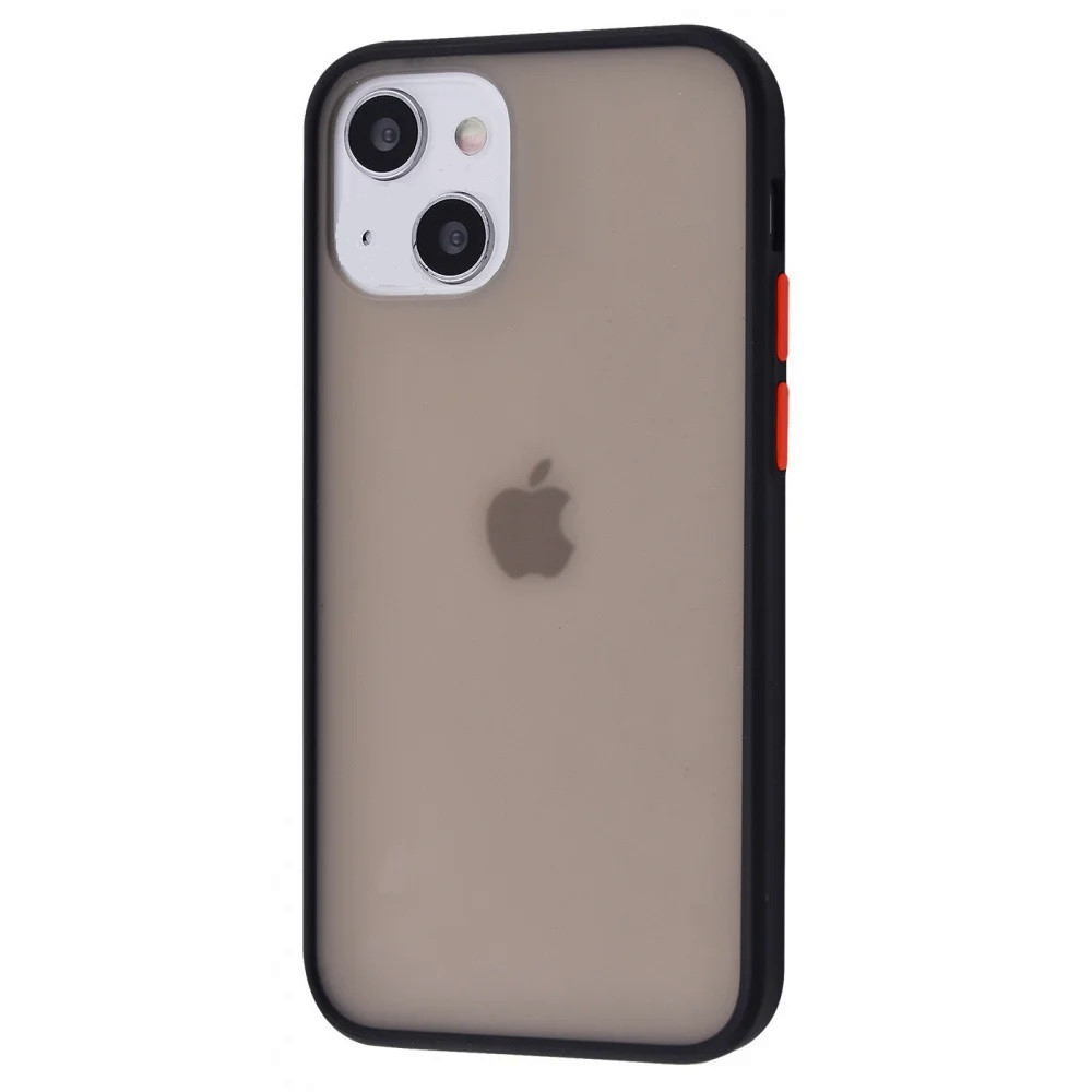 Протиударний матовий чохол для iPhone 13 чорний бампер