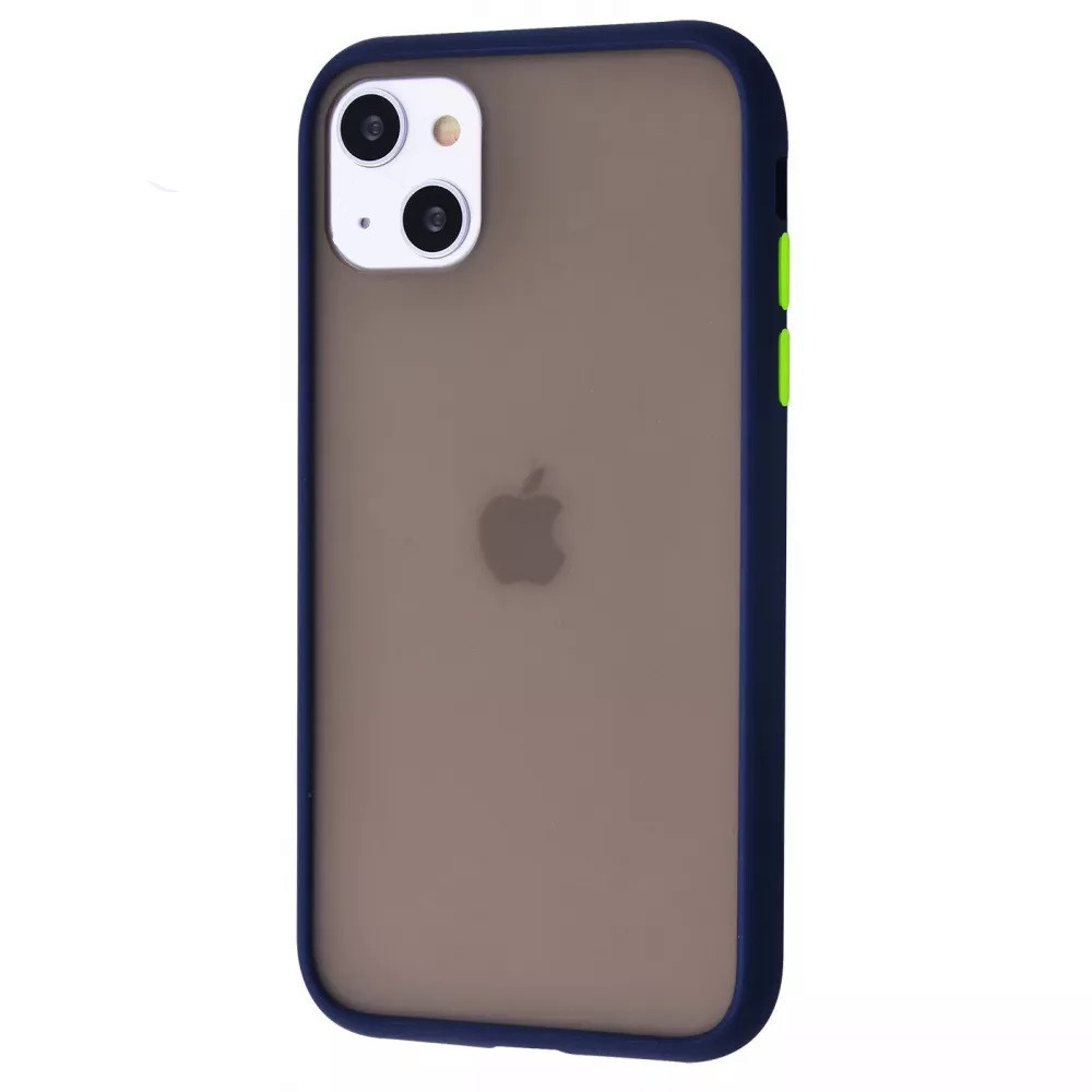 Протиударний матовий чохол для iPhone 13 синій бампер