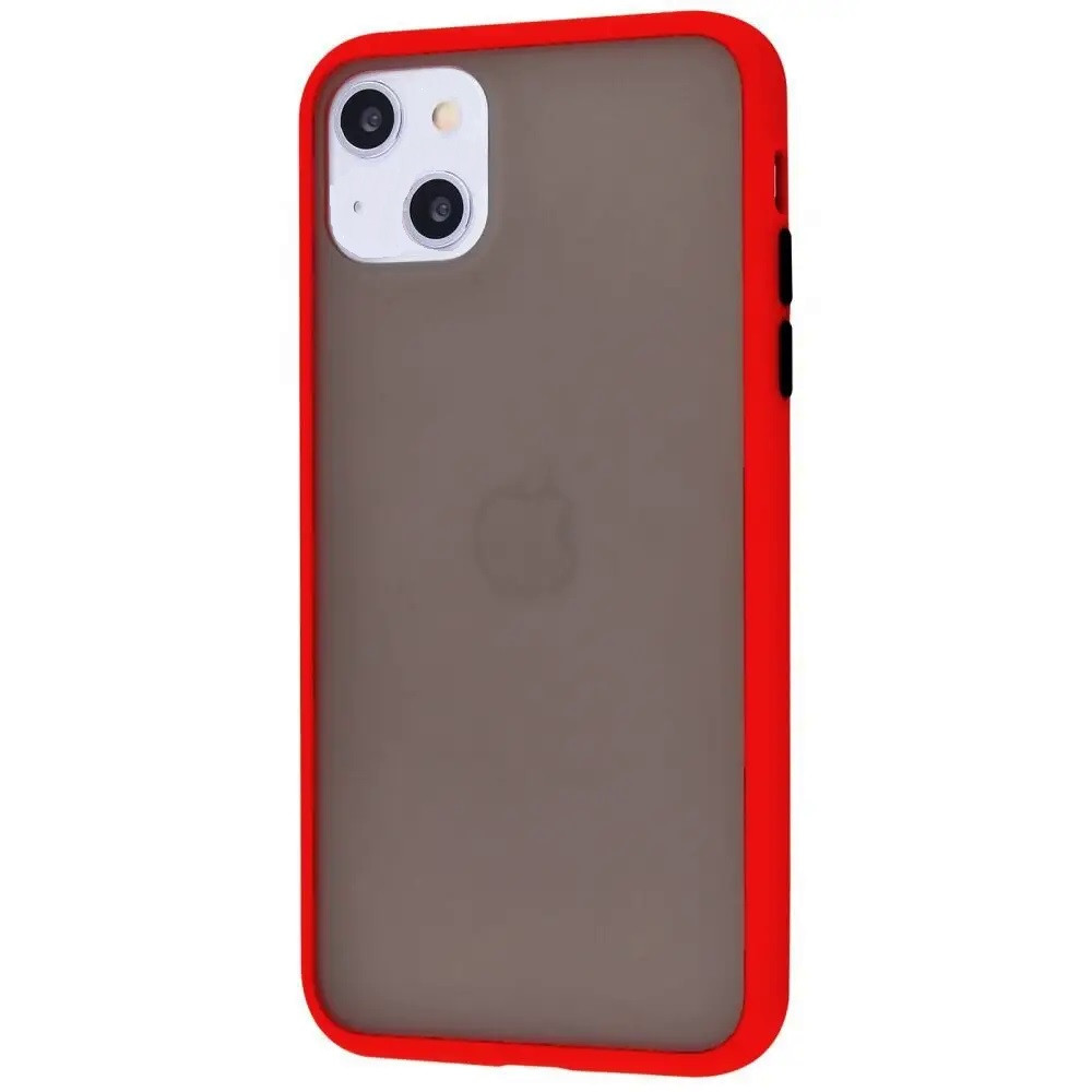 Протиударний матовий чохол для iPhone 13 червоний бампер