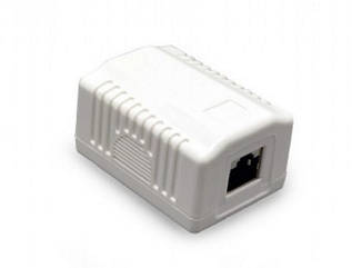 Розетка 1-портова Cablexpert NCAC-1F5E-01, однопортова з екраном RJ-45 ,5Е cat зовнішня (код 95169)