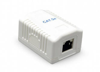 Розетка 1-портова Cablexpert NCAC-1U5E-01, однопортова з екраном RJ-45 ,5Е cat зовнішня (код 95172)