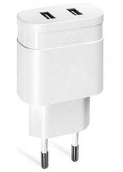Зарядний пристрій RivaCase VA4122 W00 (White) USB, 2 порта (код 93206)