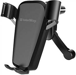 Автотримач СolorWay для смартфону Soft Touch Gravity Holder Black (код 122345)